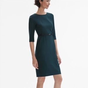 MM Lafleur Women's Etsuko 3/4 Sleeve Green Career Office Sheath Dress Sz 10